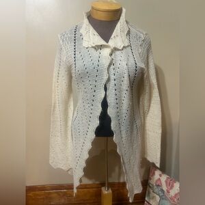 VTG James Coviello For Spiegel Sz L Dainty Cottagecore  Cardigan Long Sleeves